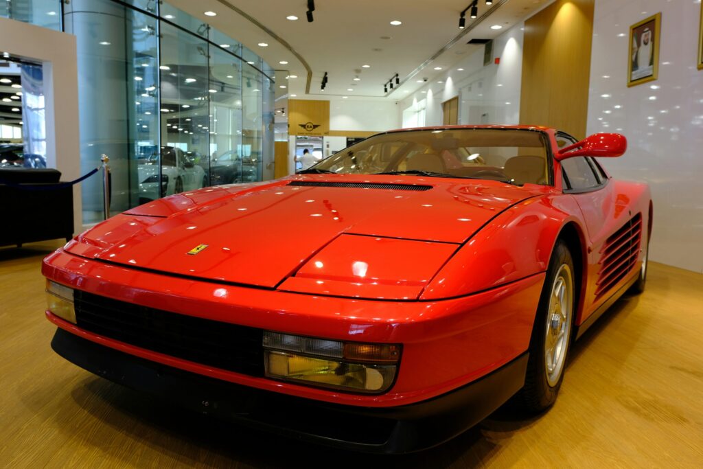 Ferrari Testarossa red display