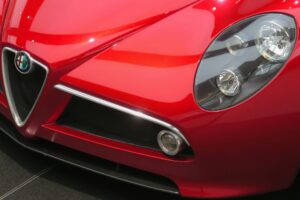 Alfa Romeo red closeup