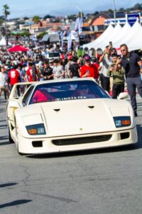 Ferrari F40 cream driving