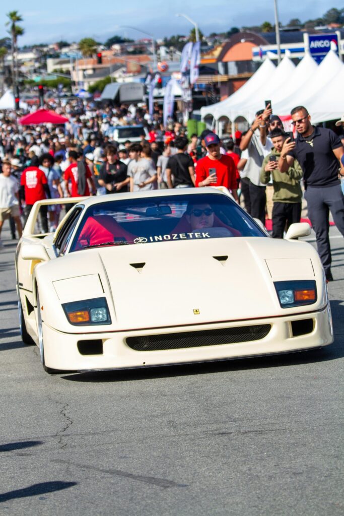 Ferrari F40 cream driving