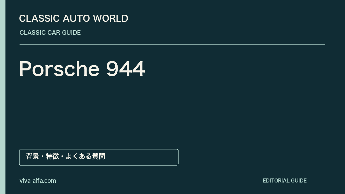 Porsche 944——前後に分けた駆動系、トランスアクスルで築いた個性の記事見出し